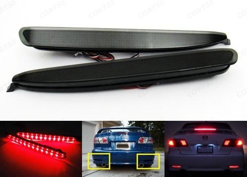 Atenza mazda6 black smoke lens led bumper reflector tail brake light mazdaspeed6