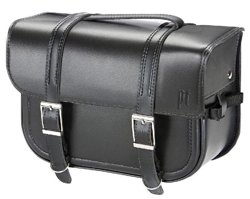 Power trip straight motorcycle xl synthetic leather saddlebags cruiser luggage