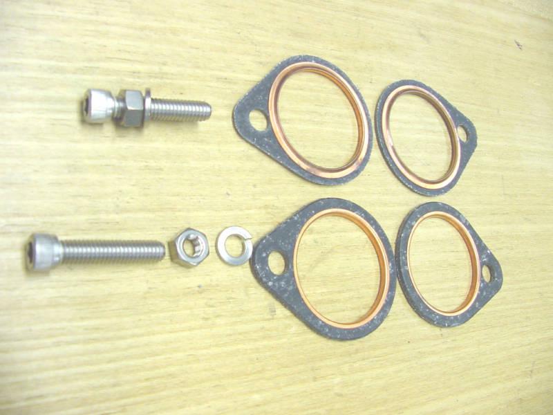 Harley shovelhead fl flh fx exhaust gaskets & stainless steel flange bolts 66-84