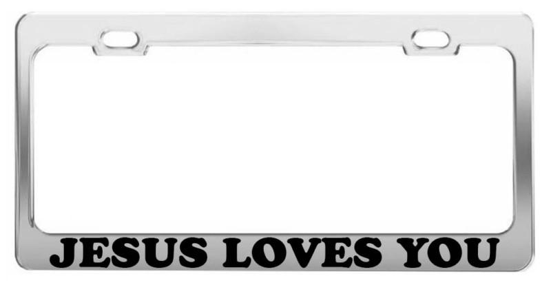 Jesus loves you #1 car accessories chrome steel tag license plate frame