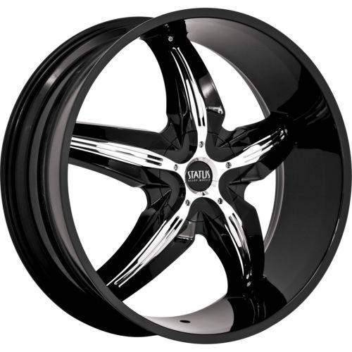 22x9 black status dystany wheels 6x5.5 +15 gmc yukon denali 1500 canyon honda