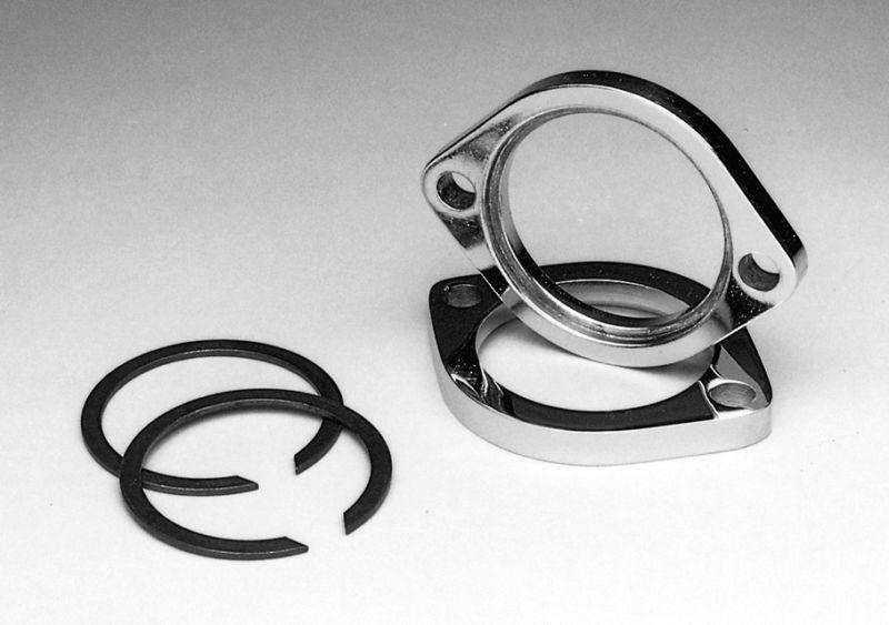 Chrome exhaust flange and retaining ring kit for harley sportster & big twin