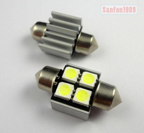 100x 31mm 4smd 5050 error free canbus car led festoon number plate dome light #h