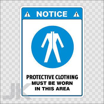 Decal sticker sign signs warning danger caution protective clothing 0500 zafz3