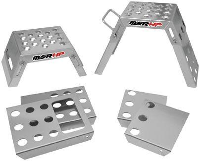 New msr starting block(step block) aluminum, silver anodize, 3" to 9" tall