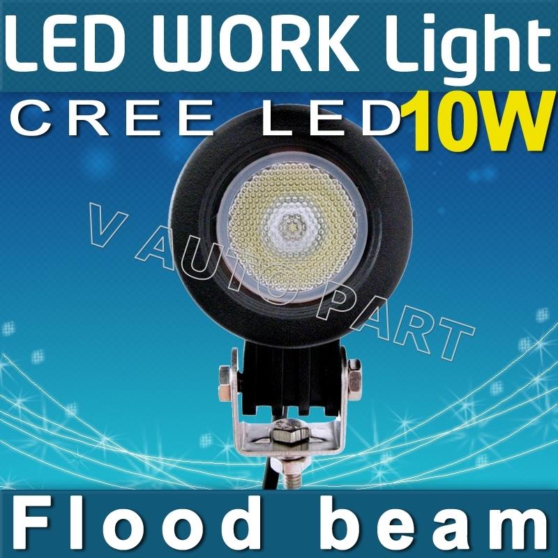 12v 24v flood beam cree led 10w 800lm work light offroad vehicle driving boat