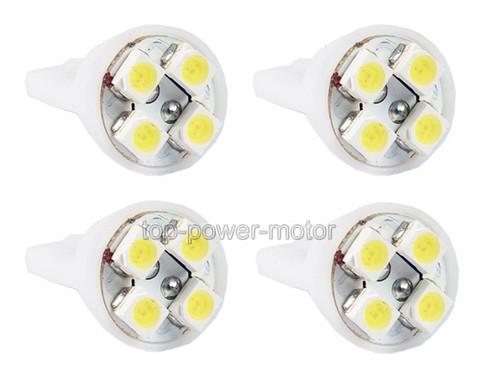 4x led light bulbs t10 194 168 w5w car lamp pure white 4 smd side wedge 009-4