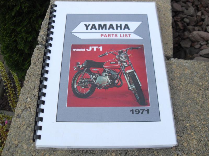 1971 yamaha jt-1 parts list, spiral bound, mini enduro