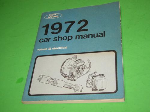 Ford 1972 car shop manual vol 3 electrical   11c