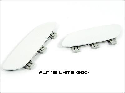 Alpine white 300 painted front bumper side reflector covers - bmw e90 e92 e93 m3