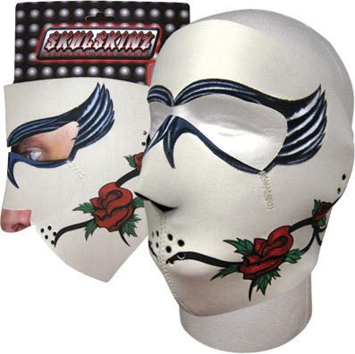 2 in 1 reversible motorcycle biker, ski mobile neoprene face mask - dark rose