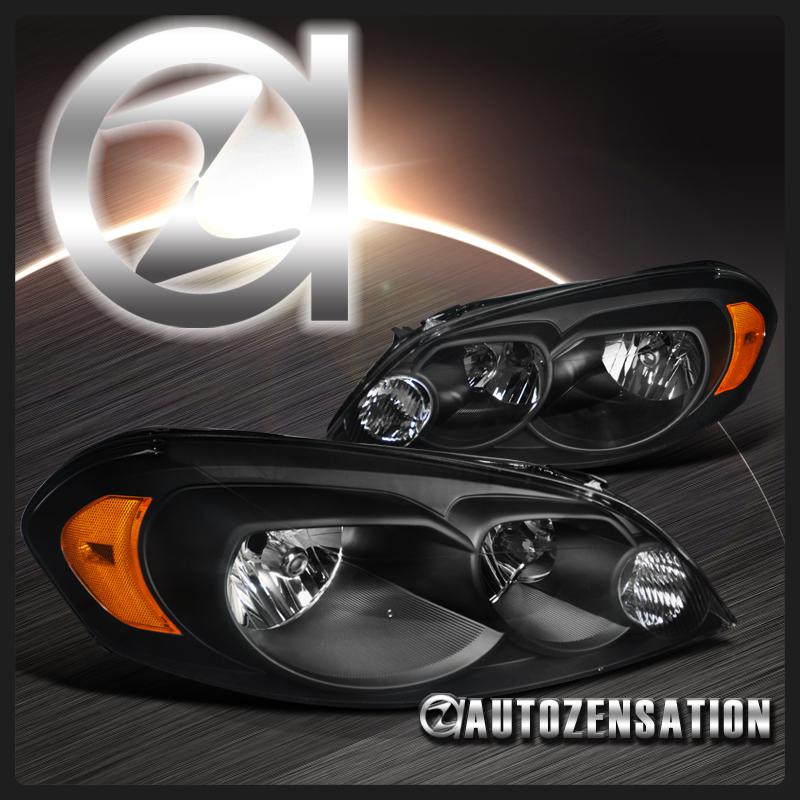 06-12 chevy impala 06-07 monte carlo euro crystal black headlights left+right