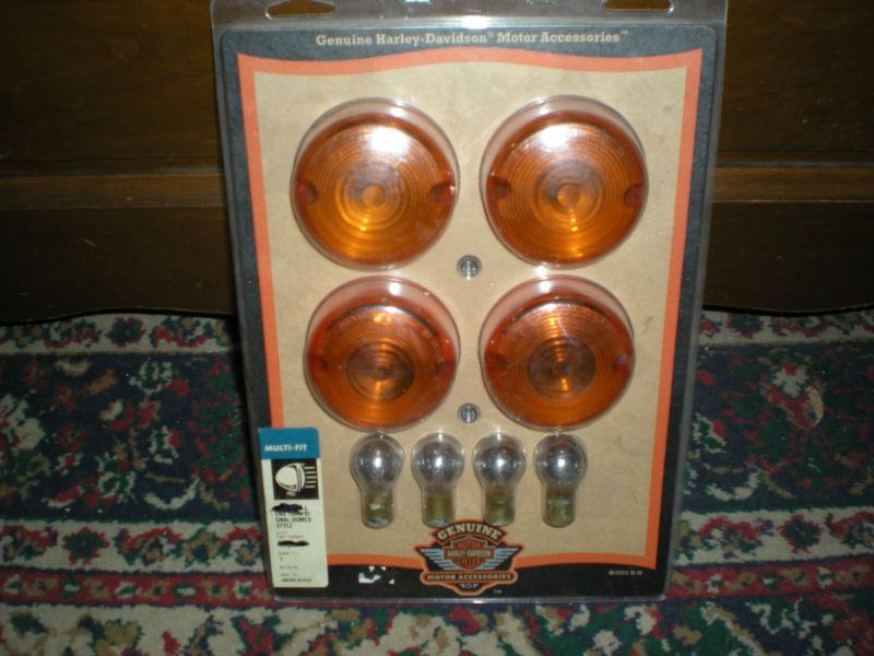 Genuine harley davidson turn signal lenses  with bulbs multi fit 2001 & earlier