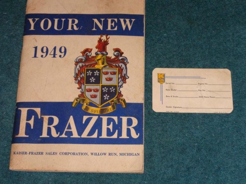 1949 frazer owner's manual set / original guide book with owners card