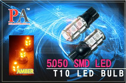 2 x t10 194 9smd 5050 led car auto turn light bulbs amber fixed current version