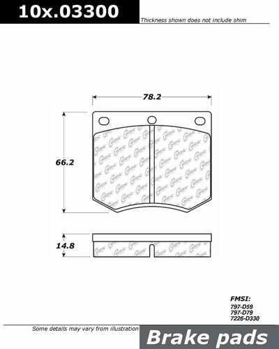 Centric 100.03300 brake pad or shoe, front-oe formula brake pads