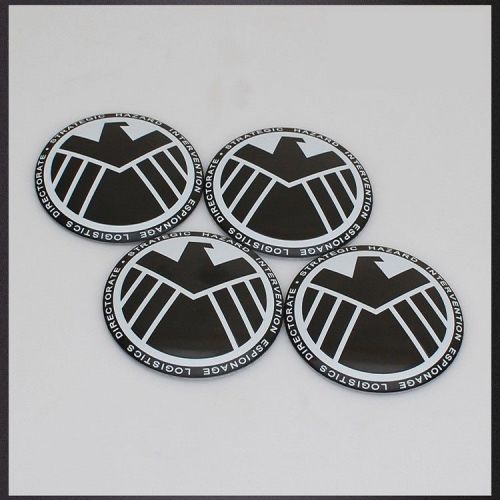 4x agents of s.h.i.e.l.d. car auto steering wheel center hub cap stickers 56.5mm