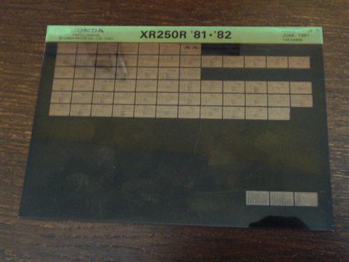 1981-1982 honda xr250r motorcycle microfiche parts catalog xr 250r