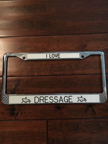 I love dressage white license plate frame