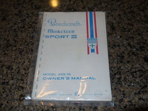 Vintage 1966 beechcraft musketeer sport iii aviation owner&#039;s manual