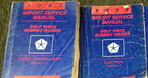 1993 eagle summit wagon &amp; colt vista service shop repair workshop manual set