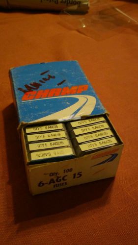 Box case of 100 6-agc 15 fuses by standard motors champ automotive