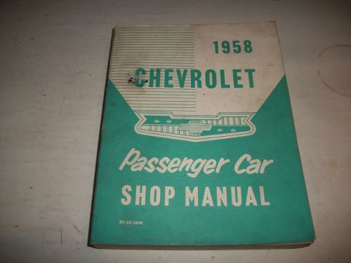 1958 chevrolet passenger car shop manual  bel air biscayne convertible clean