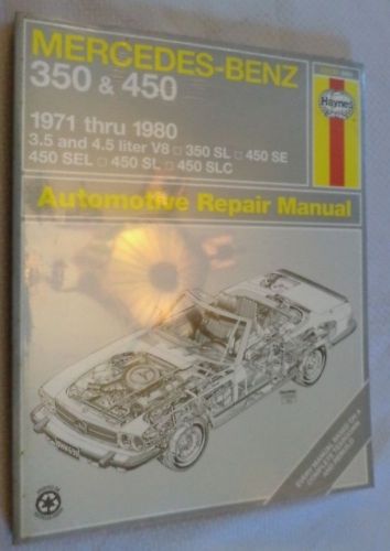 New~sealed! ~63030 haynes repair manual book ~ mercedes benz 350 &amp; 450 ~1971-&#039;80