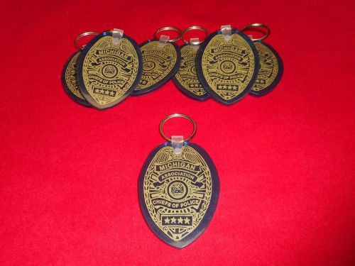 Nos vintage michigan association chiefs of police rubber gel keychain (one) ohsp