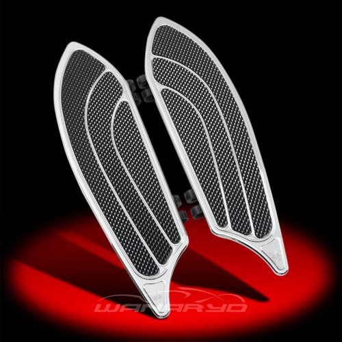 Carl brouhard designs elite driver floorboards, chrome for all fl harley models