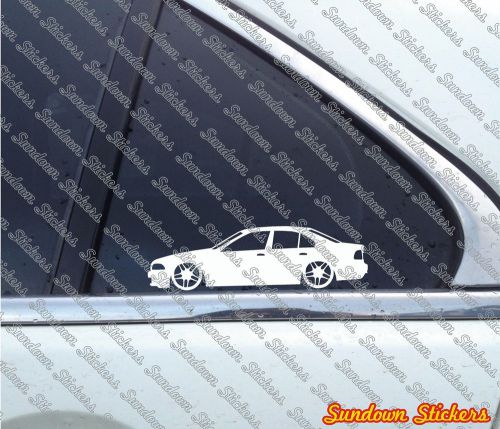 2x lowered car outline stickers - for bmw e39 m5 (m-parallel) sedan