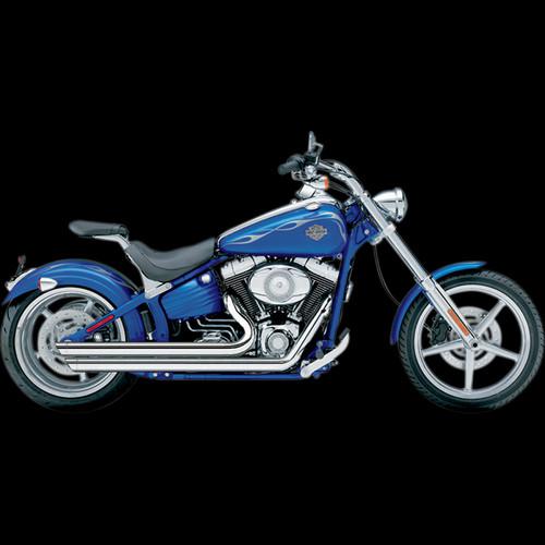 Speedster exhausts w/powerport,slash down chrome for 2008-2011 harley softail