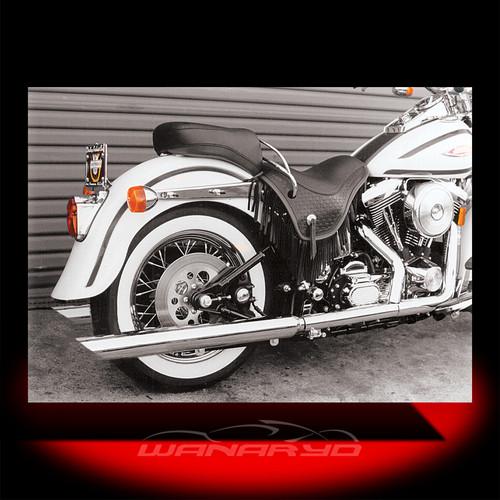 Cycle shack chrome one-piece mufflers,slash-down for 1997-2007 harley softail