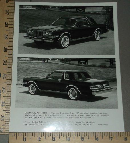 1980 dodge diplomat aspen colt press photo brochure original lot of 3