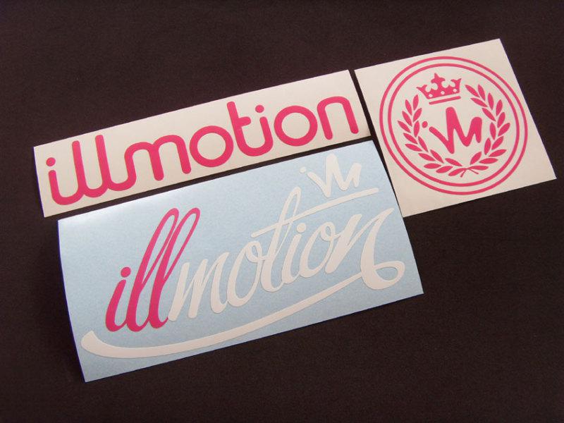 3 illmotion stickers decals illest fatlace lowred jdm fresh drift  w/pink*mm1