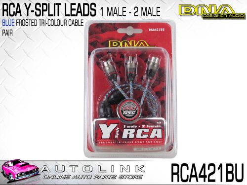 Dna y-split 1 male to 2 female rca - blue (22cm long) 2 per pack ( rca421bu )