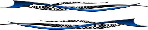 Boat decal graphics windblow checker flag stripes vinyl decals 10ft