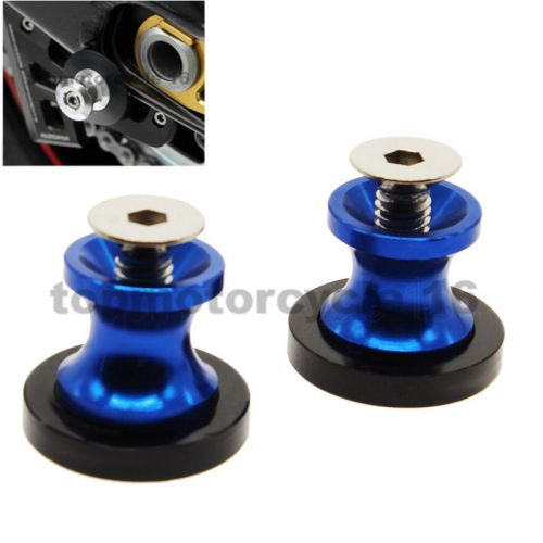 6mm cnc swingarm sliders spools buell 08-10 2009 2010 1125r blue aluminum hot