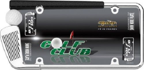 Golf club license plate frame with caps - 2 pack