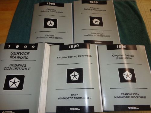 1999 chrysler sebring convertible shop manual set / 5 orig shop books