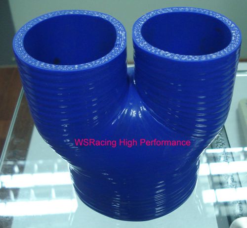 Diy silicone 3 - way hose y pipe for turbo intercooler car  4&#034; to 2 1/4&#034; x2