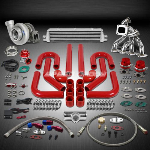 Gt45 800hp+13pc turbo charger+dual wg manifold+intercooler kit for honda b16/b18