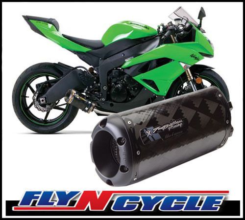 Two brothers black series full exhaust with carbon can 2009-2015 kawasaki zx-6r