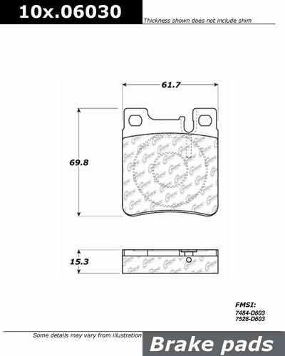 Centric 104.06030 brake pad or shoe, rear-posi-quiet metallic w/shims-preferred