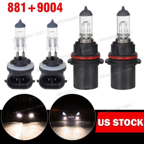 2set high &amp; low beam 9004 hb1 + fog driving light 881 super white for ford