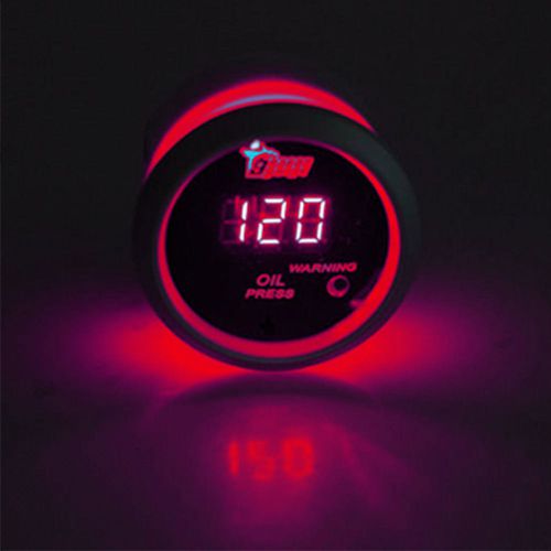 Universal 2&#034; 52mm digital red led psi oil press gauge + sensor for car truck new