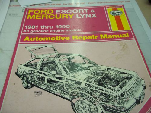 Ford escort &amp; mercury lynx 1981-1990 all gas engines haynes manual