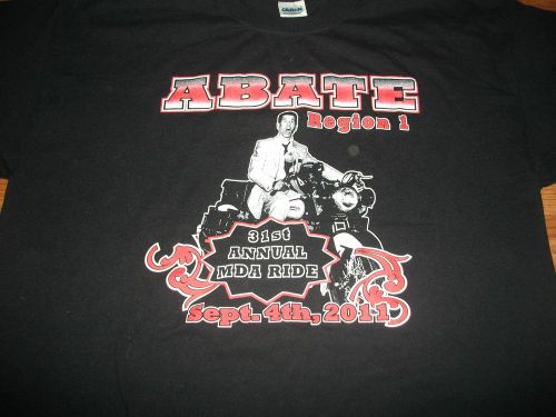 Abate region 1 31st mda ride 2011 jerry lewis on motorcycle t-shirt lg new