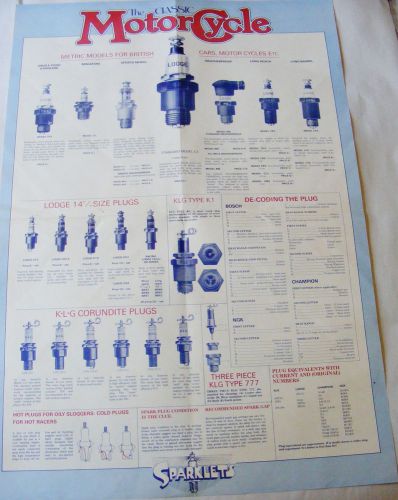 Sparklets the classic motor cycle poster 16 x 23 vg condition date unknown