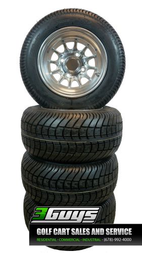 Golf cart 10&#034; polished aluminum wheels and 205/50-10 tires dot low profile (4)